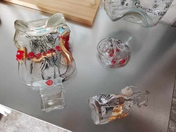 Bouteilles fondues